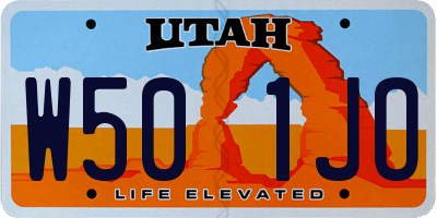 UT license plate W501JO