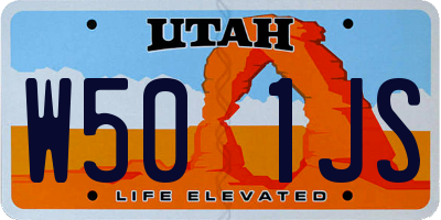 UT license plate W501JS