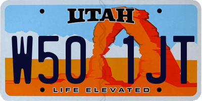 UT license plate W501JT