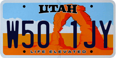 UT license plate W501JY