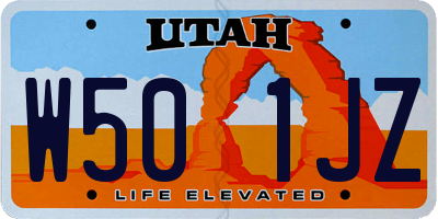 UT license plate W501JZ