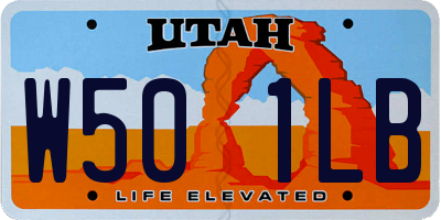 UT license plate W501LB
