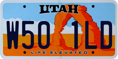 UT license plate W501LD