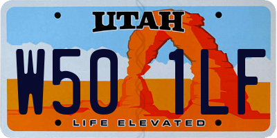 UT license plate W501LF