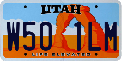UT license plate W501LM