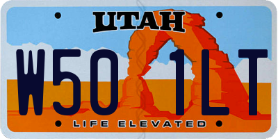 UT license plate W501LT