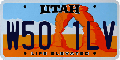 UT license plate W501LV