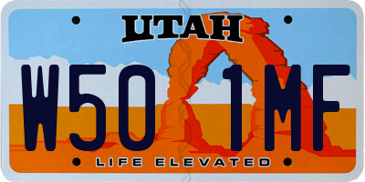 UT license plate W501MF