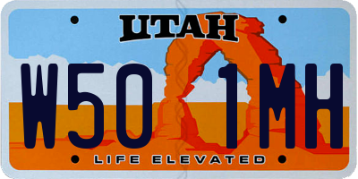 UT license plate W501MH