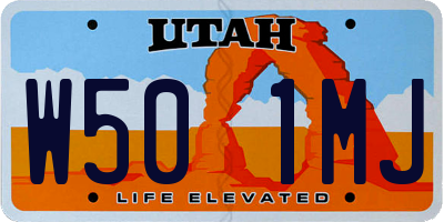 UT license plate W501MJ