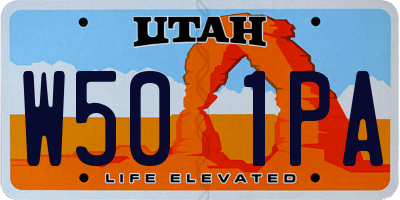 UT license plate W501PA