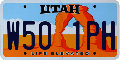 UT license plate W501PH