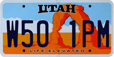 UT license plate W501PM