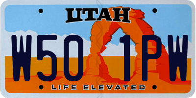 UT license plate W501PW