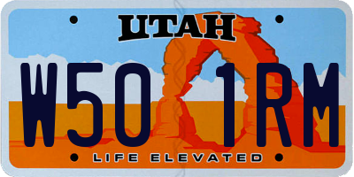 UT license plate W501RM