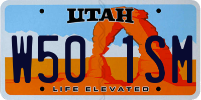 UT license plate W501SM