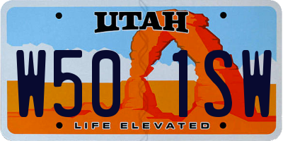 UT license plate W501SW