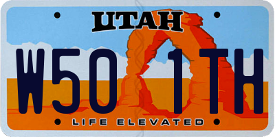 UT license plate W501TH