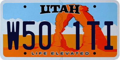 UT license plate W501TI