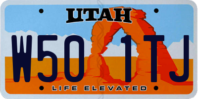 UT license plate W501TJ