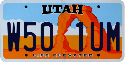 UT license plate W501UM
