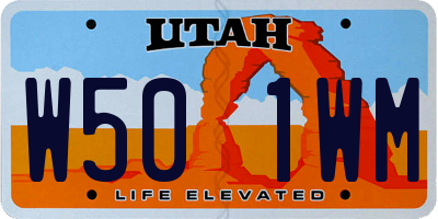UT license plate W501WM