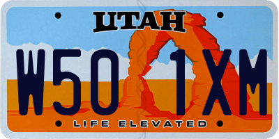 UT license plate W501XM