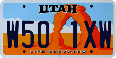 UT license plate W501XW