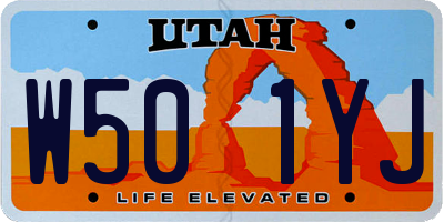 UT license plate W501YJ