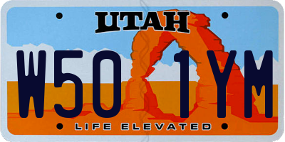 UT license plate W501YM