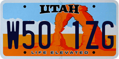 UT license plate W501ZG