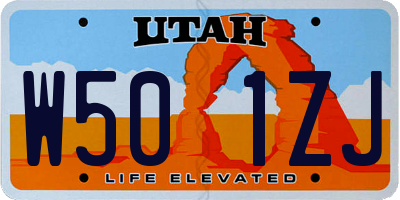 UT license plate W501ZJ