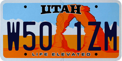UT license plate W501ZM