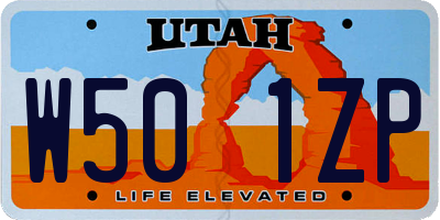 UT license plate W501ZP
