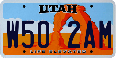 UT license plate W502AM