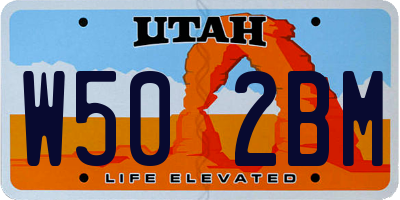 UT license plate W502BM