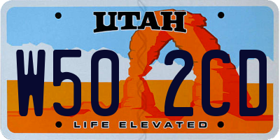 UT license plate W502CD