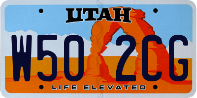 UT license plate W502CG