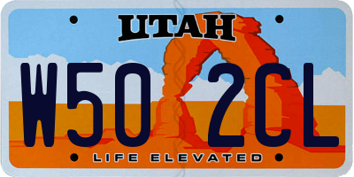 UT license plate W502CL
