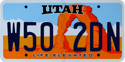 UT license plate W502DN