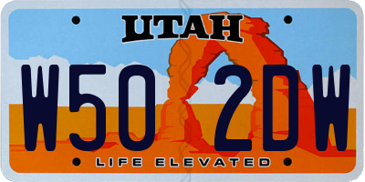 UT license plate W502DW
