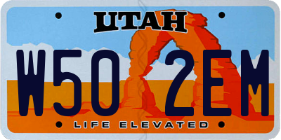 UT license plate W502EM