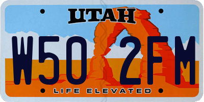 UT license plate W502FM