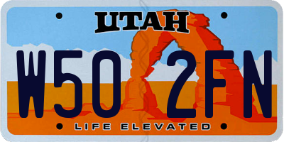 UT license plate W502FN