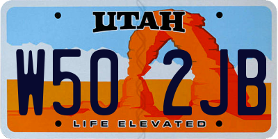 UT license plate W502JB