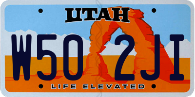 UT license plate W502JI