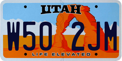 UT license plate W502JM