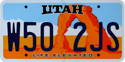 UT license plate W502JS