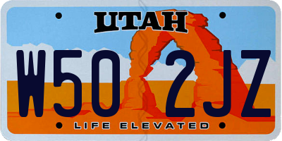 UT license plate W502JZ