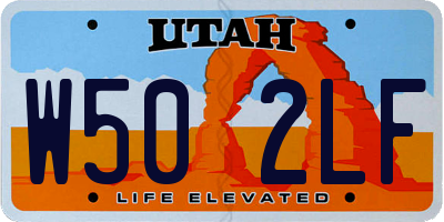 UT license plate W502LF